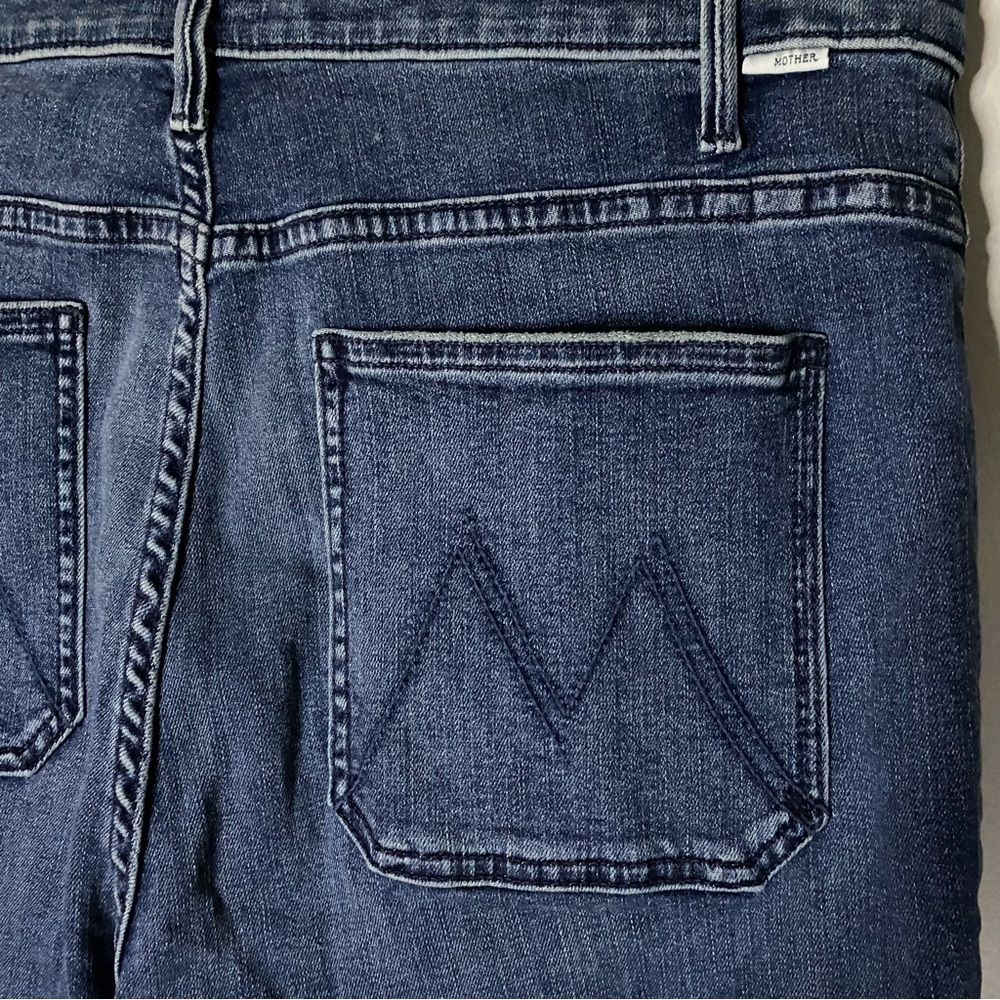 Mother Hustler Patch Pocket High Waist Ankle Fringe Jeans NEW WITHOUT TAGS sz 34 - Picture 6 of 14